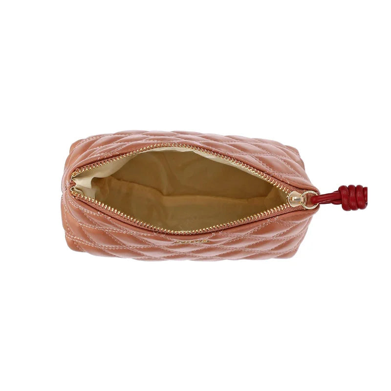Thun – Trousse in ecopelle trapuntata colore moka/ribes | Rohome