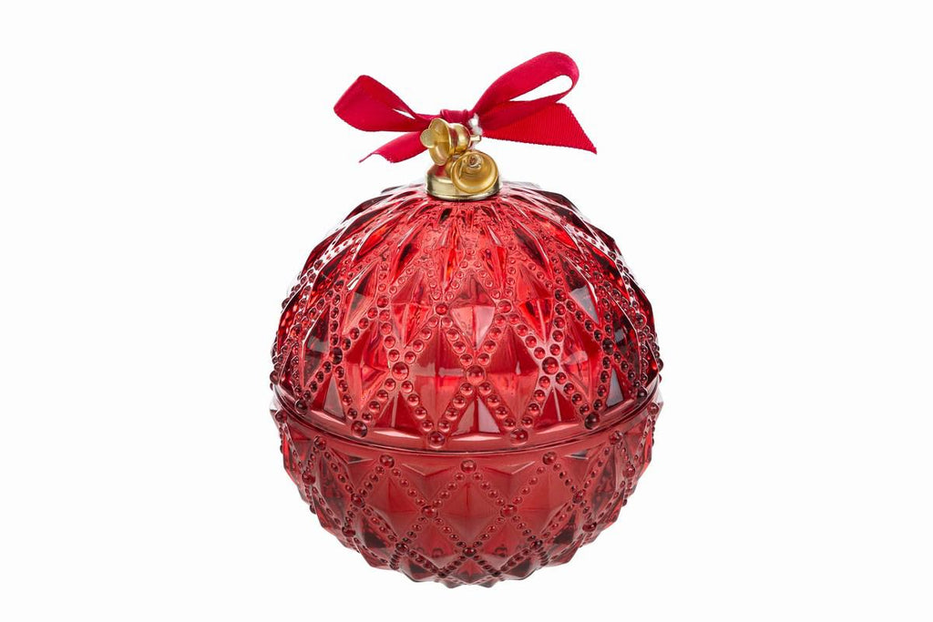 Candela in vetro a forma di sfera rombi grande  | Rohome