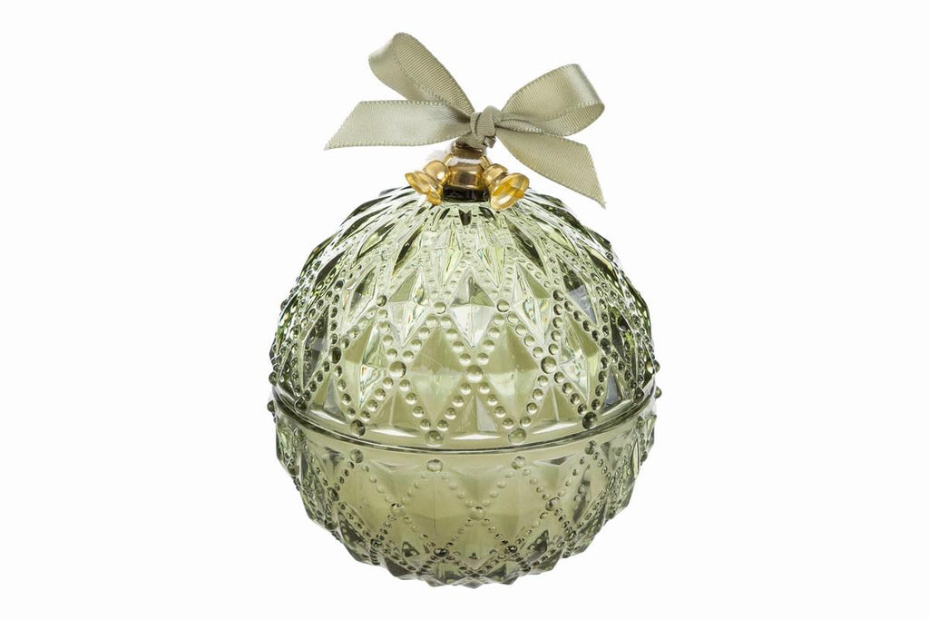 Candela in vetro a forma di sfera rombi grande  | Rohome