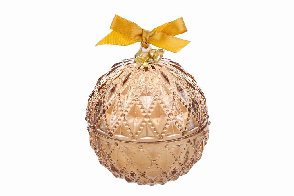 Candela in vetro a forma di sfera rombi grande  | Rohome