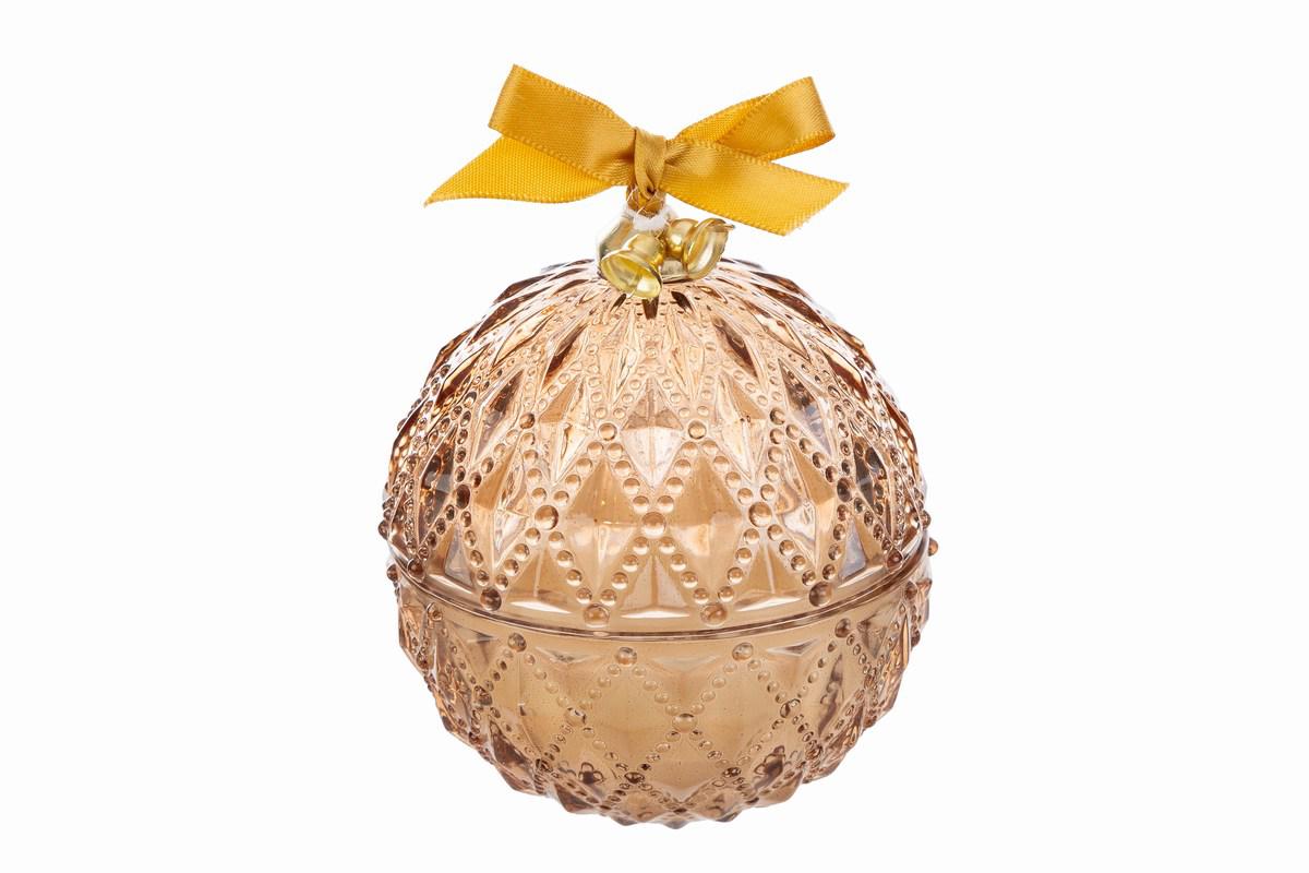 Candela in vetro a forma di sfera rombi grande  | Rohome