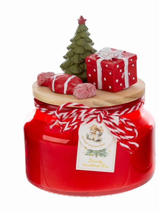 Candela barattolo in vetro con decori natalizi| Rohome