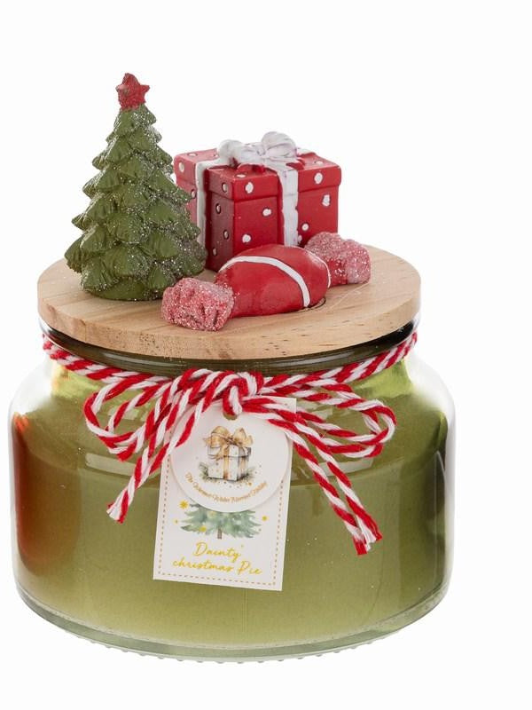 Candela barattolo in vetro con decori natalizi| Rohome