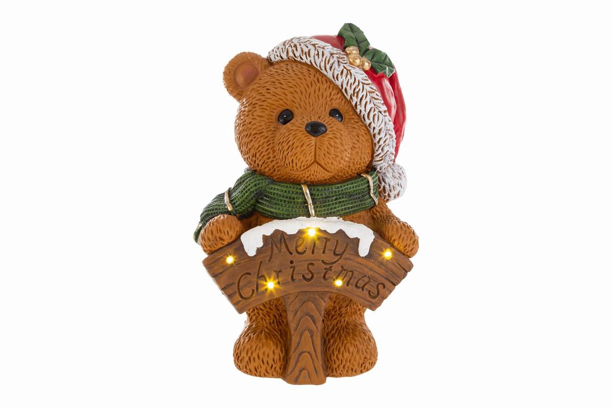 Orso natalizio in resina LED h 38 cm | Rohome