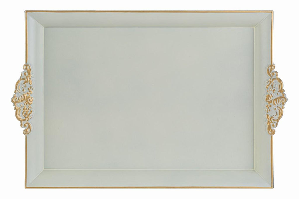 Vassoio natalizio in melamina bianco ed oro  | rohome