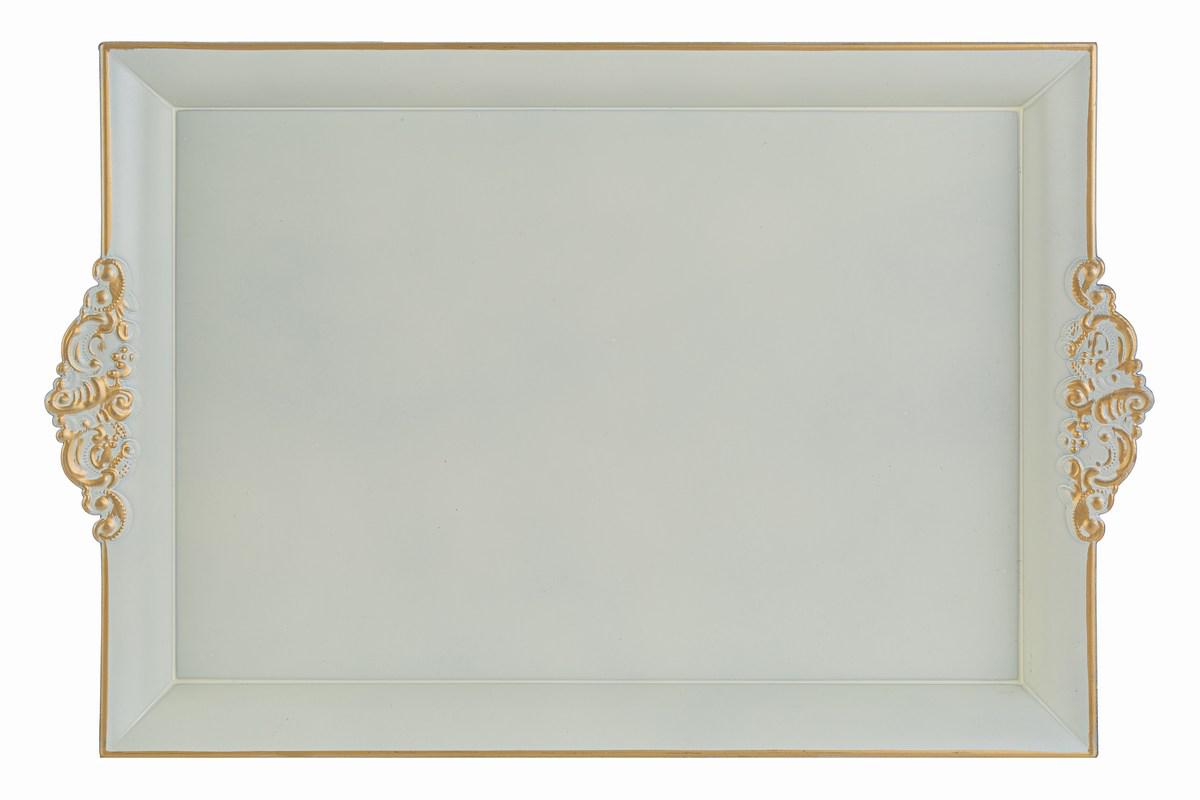 Vassoio natalizio in melamina bianco ed oro  | rohome