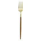 Set 24 posate acciaio inossidabile colore oro e legno | rohome
