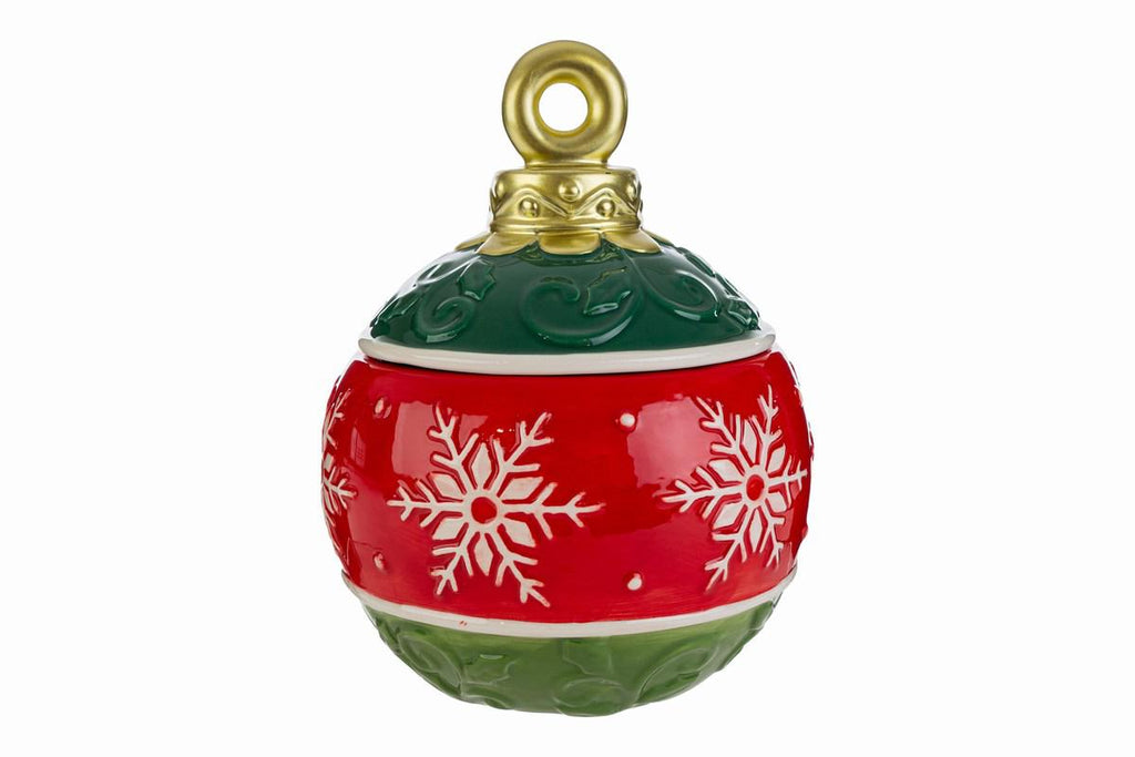 Contenitore in ceramica natalizio a forma di sfera piccola| Rohome