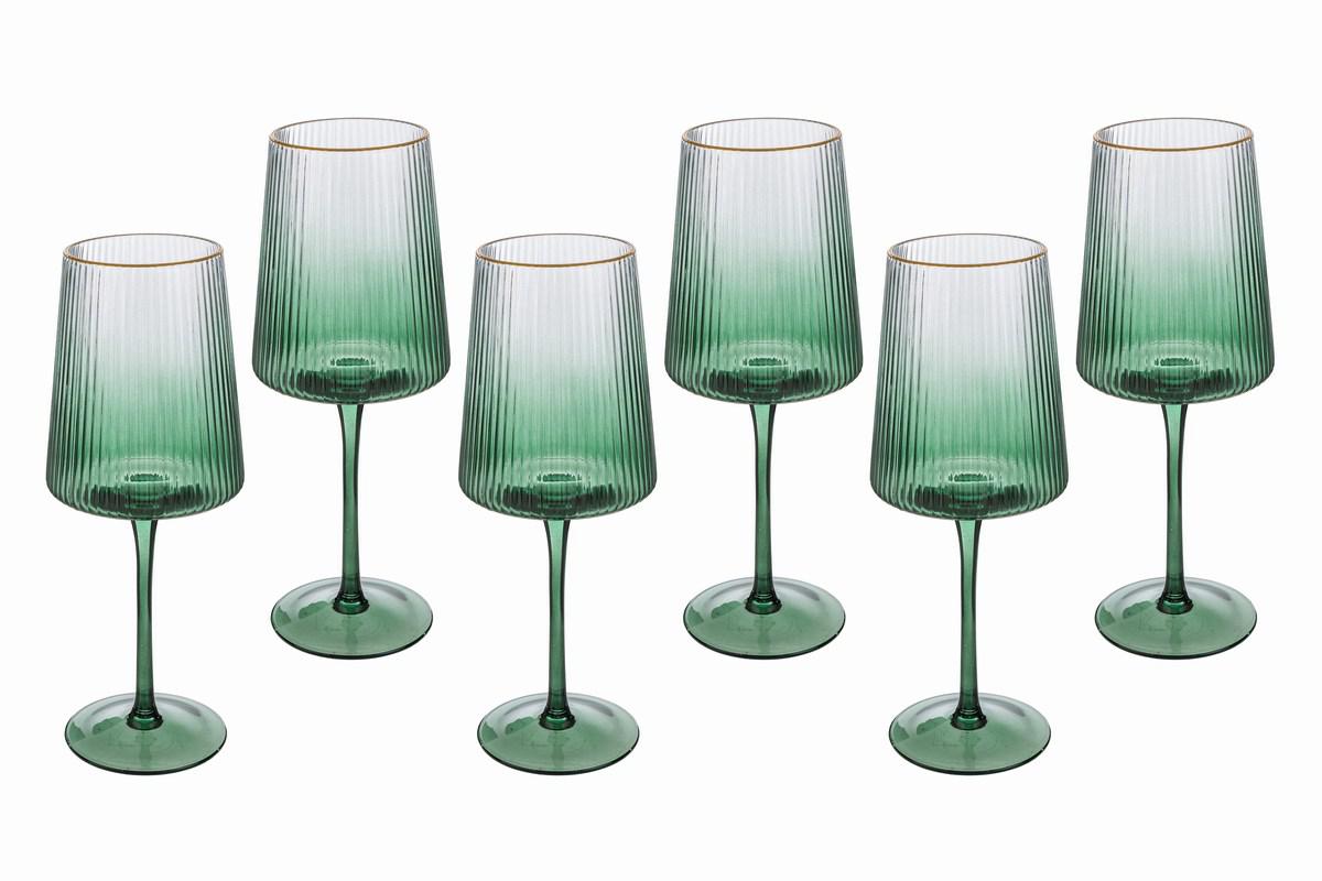 Set 6 calici da vino con sfumature verdi | rohome