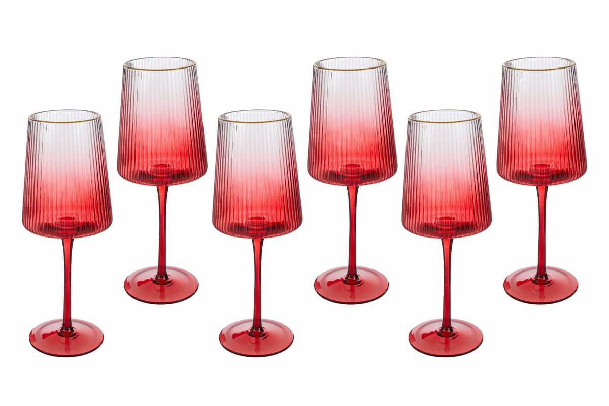 Set 6 calici da vino con sfumature rosse  | rohome