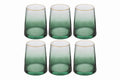 Set 6 bicchieri acqua in vetro colore verde sfumato | rohome
