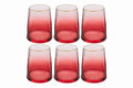 Set 6 bicchieri acqua in vetro colore rosso sfumato | rohome