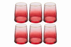 Set 6 bicchieri acqua in vetro colore rosso sfumato | rohome