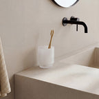 Set 4 accessori bagno trasparente vetro opaco