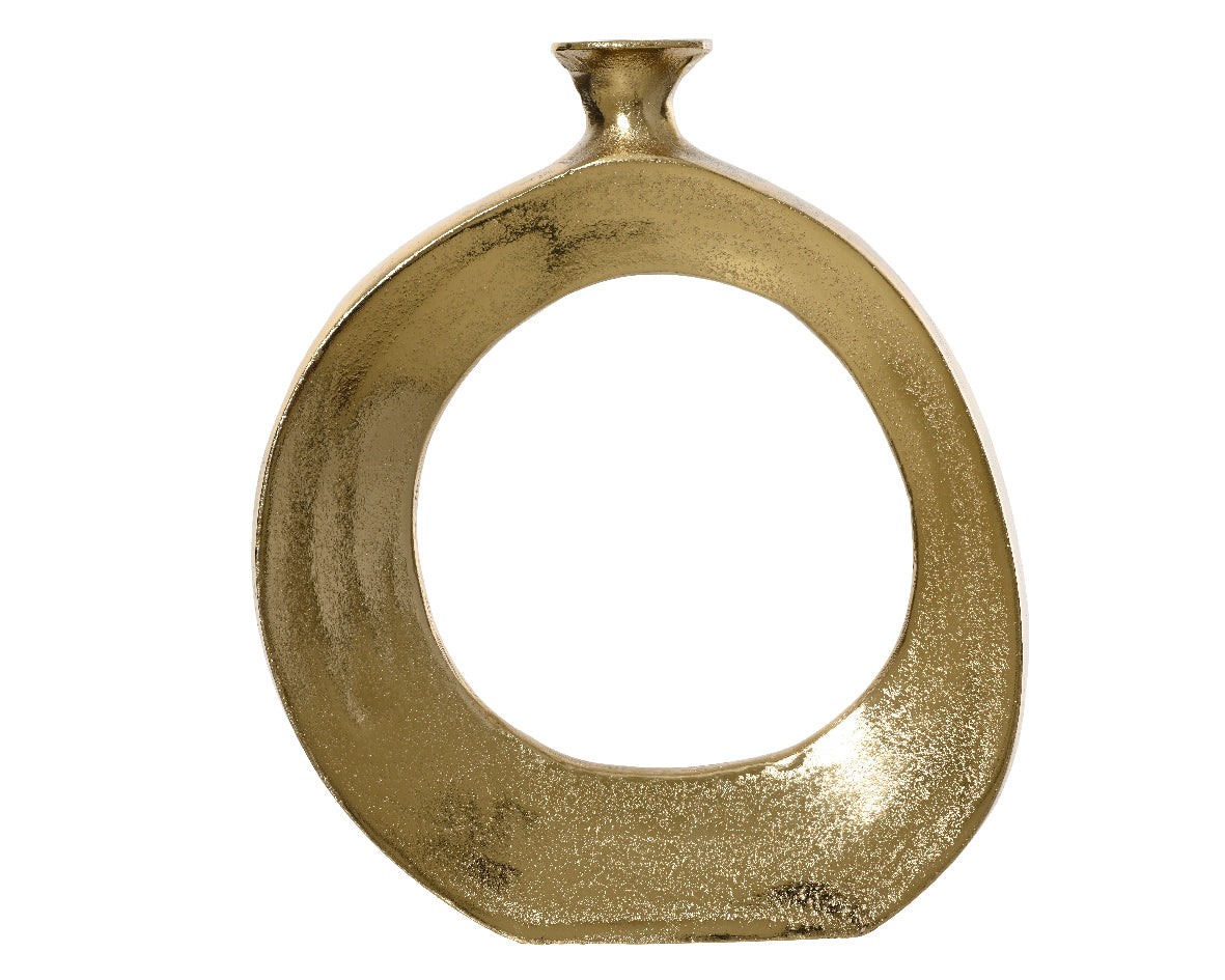 Vaso monofiore in alluminio spazzolato gold | Rohome