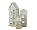 Set 3 lanterna in ferro a forma di casa colore bianco | rohome