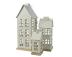 Set 3 lanterna in ferro a forma di casa colore bianco | rohome