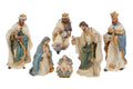 Set 8 pz natività in resina colore azzurro e verde h30cm  | Rohome