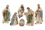 Set 8 pz natività in resina colore azzurro e verde h30cm  | Rohome