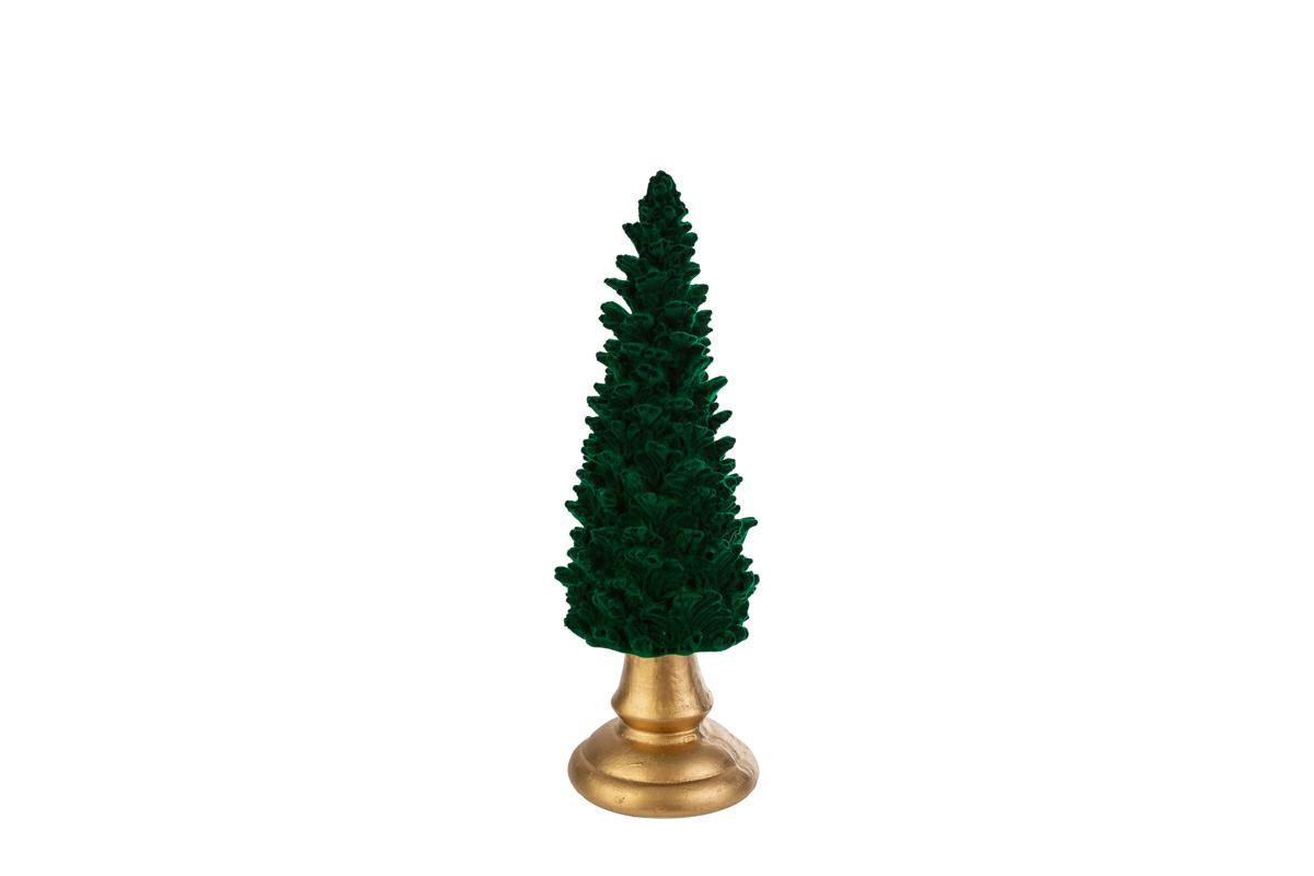 Albero di natale in resina con velluto verde h.22 | Rohome