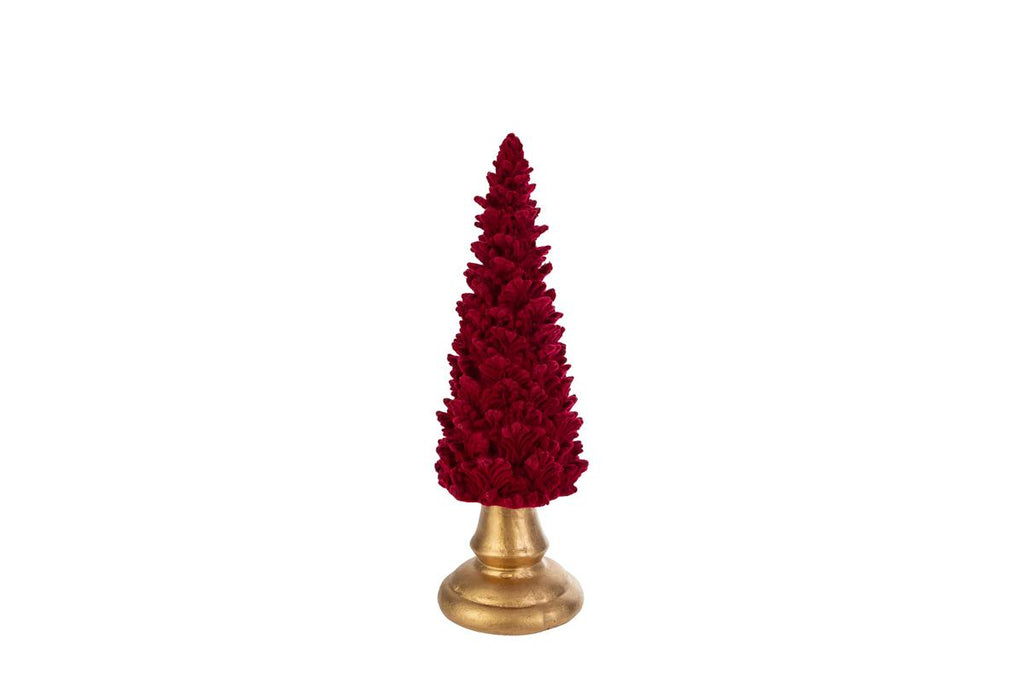 Albero di natale in resina con velluto bordeaux h.22 | Rohome