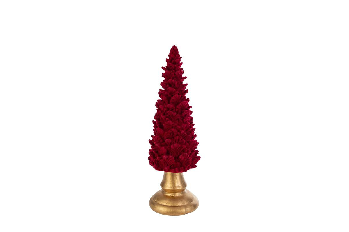Albero di natale in resina con velluto bordeaux h.22 | Rohome