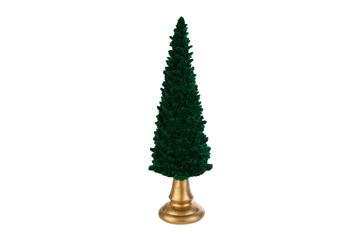 Albero di natale in resina con velluto verde h.30 | Rohome