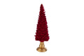 Albero di natale in resina con velluto bordeaux h.30 | Rohome