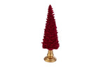 Albero di natale in resina con velluto bordeaux h.30 | Rohome