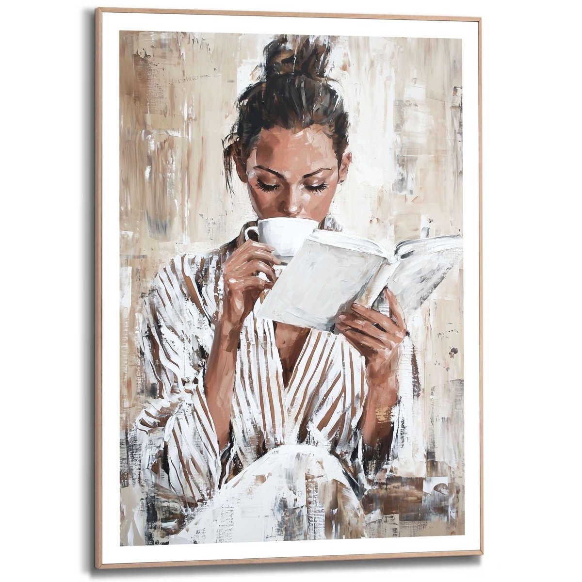 Quadro stampa di alta qualità morning reading 70x50cm | Rohome