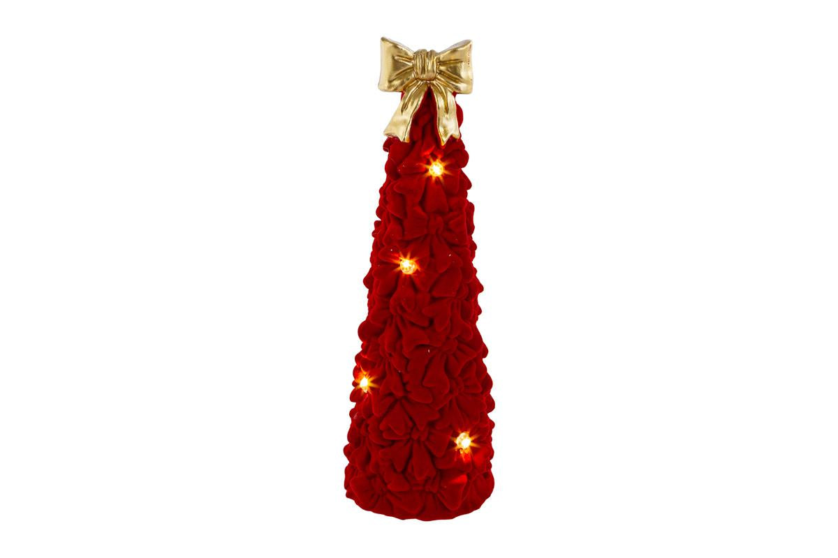 Albero di natale in resina con fiocchi bordeaux h.30 | Rohome