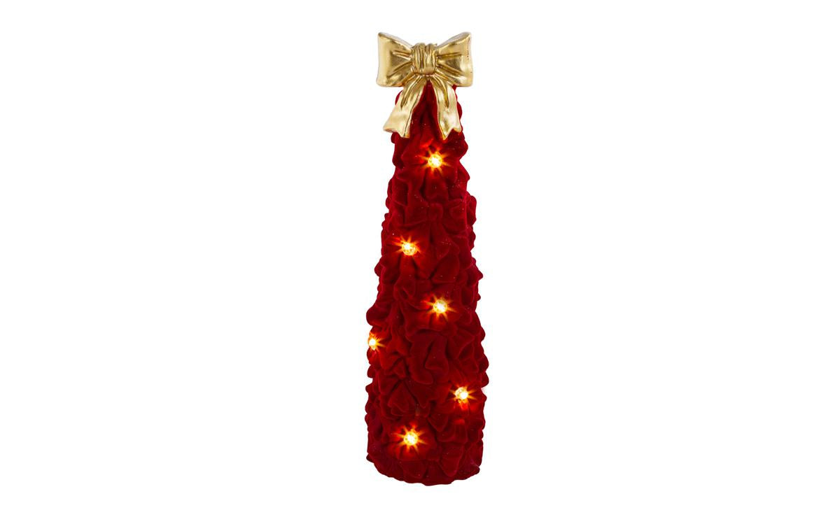 Albero di natale in resina con fiocchi bordeaux h.60 | Rohome