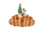 Barattolo in ceramica a forma di cornetto con babbo natale h.17cm| rohome