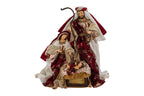 Natività in resina colore bordeaux con paillettes h36 | Rohome