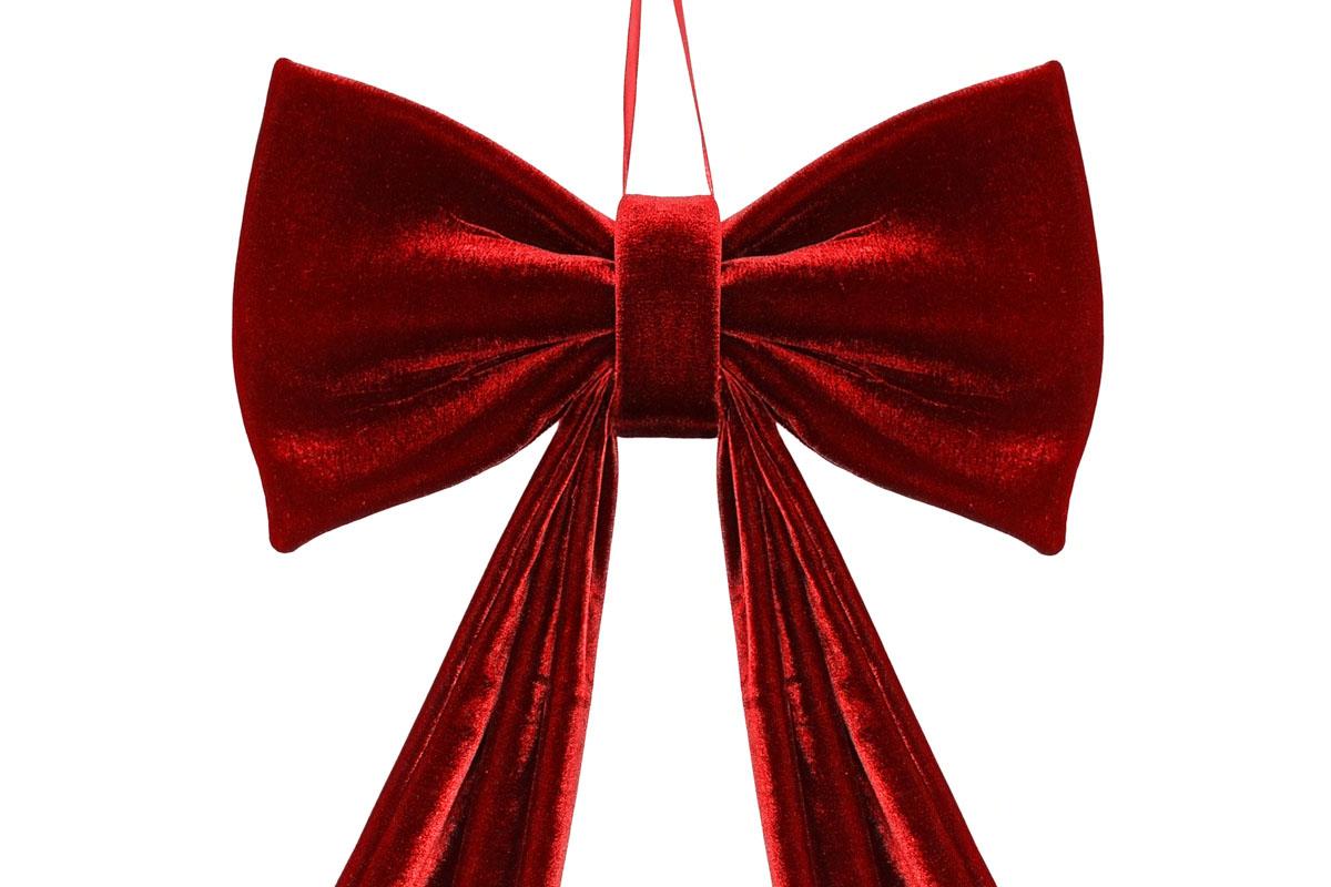 Fiocco in velluto colore rosso h 60cm| rohome