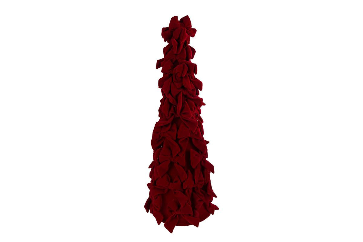 Albero di natale in resina e velluto borgogna h.120cm | Rohome