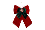 Doppio Fiocco in velluto colore rosso e verde h.42cm | rohome