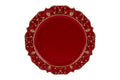Vassoio rotondo barocco in melamina rosso ed oro | rohome