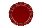 Vassoio rotondo barocco in melamina rosso ed oro | rohome