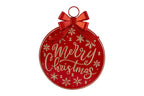 Decorazione Palla con scritta in metallo Merry Christmas rosso | Rohome