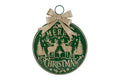 Decorazione Palla con scritta in metallo Merry Christmas verde | Rohome