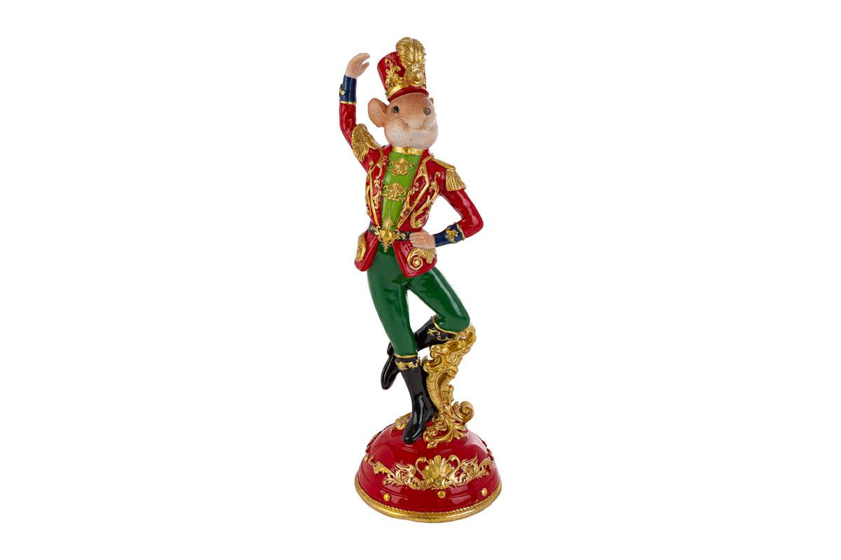 Statua Topo Natalizio in Resina danzante h.30cm | Rohome
