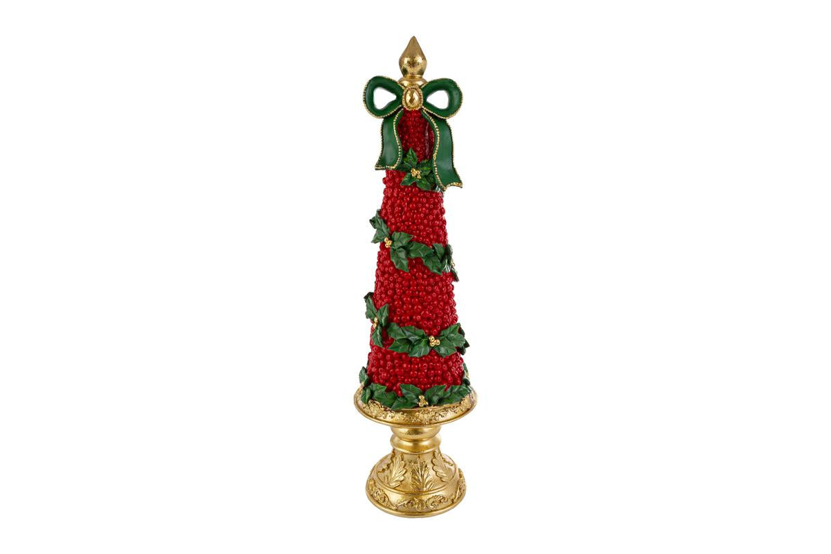 Albero di natale in resina con bacche e fiocchi h.48 | Rohome