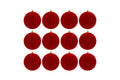 Set 12 palle di natale in plastica e velluto d8cm rosso| Rohome