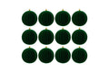 Set 12 palle di natale in plastica e velluto d8cm verde | Rohome