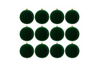 Set 12 palle di natale in plastica e velluto d8cm verde | Rohome