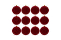 Set 12 palle di natale in plastica e velluto d.10cm bordeaux| Rohome