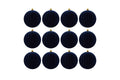 Set 12 palle di natale in plastica e velluto d8cm blu | Rohome