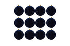 Set 12 palle di natale in plastica e velluto d8cm blu | Rohome