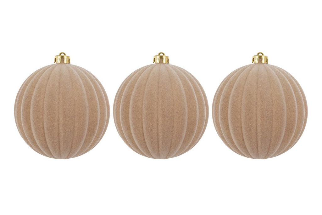 Set 3pz palle di natale in plastica e velluto d.15cm  | Rohome